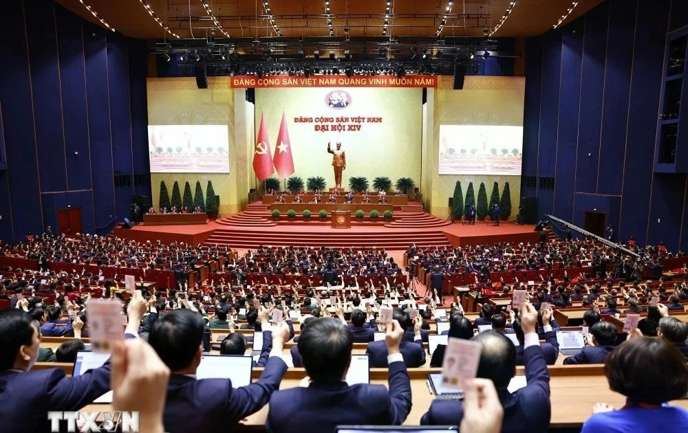 Cérémonie de clôture du XIVe Congrès national du PCV. Photo : VNA.